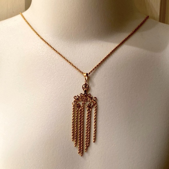 Genuine 10k yellow gold chain and pendant 20in - Picture 8 of 9